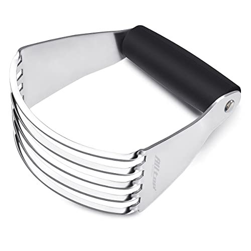 ALLTOP Pastry Shortening Blender Cutter,Stainless Steel Dough Masher for Butter, Biscuit,Baking, Kneading,Dough, Flakier and Fluffier Pie Crusts, Almond