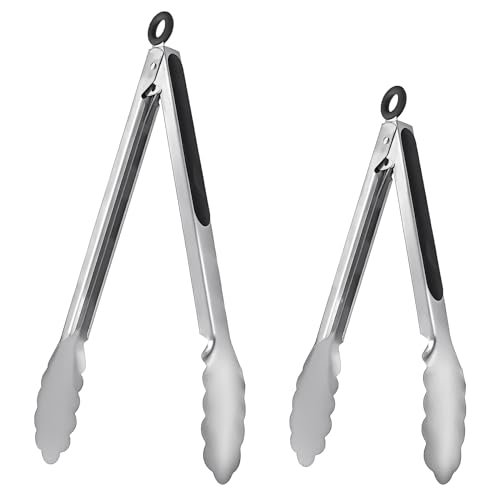 ALLTOP Metal Cooking Tongs,Stainless Steel Food Tong with No